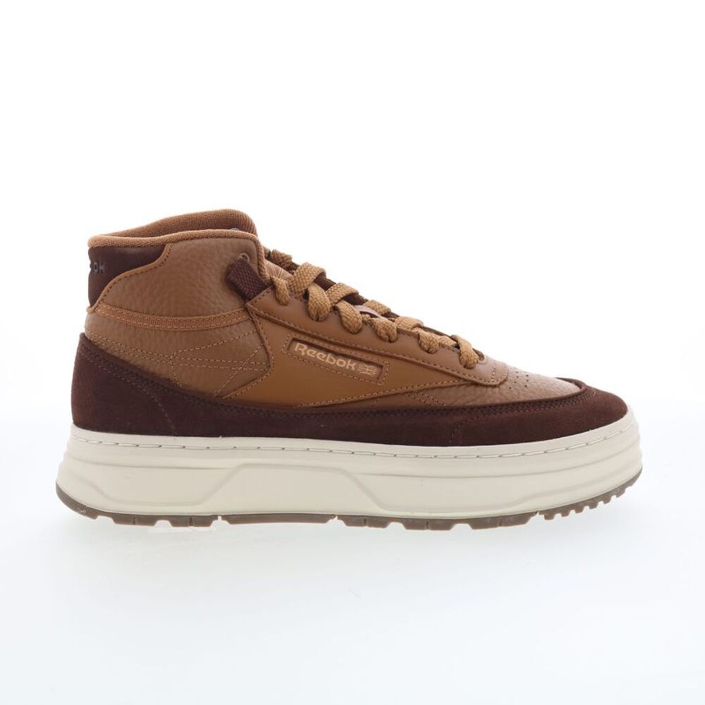 Reebok Womens Club C Geo Mid Brown Shoes (NWT)